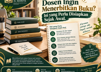 Infografis persiapan dosen menerbitkan buku sejak awal bersama Penerbit Al Adzkiya