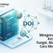 Ilustrasi digital tentang DOI (Digital Object Identifier) pada artikel jurnal ilmiah lengkap dengan logo Penerbit Al'Adzkiya.